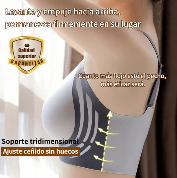 Paga 2 recibe 3 EleganceLift® Sujetador sin aros con soporte superior, diseñado para realzar el busto con elegancia y comodidad.
