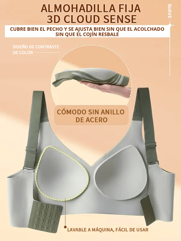 Paga 2 recibe 3 EleganceLift® Sujetador sin aros con soporte superior, diseñado para realzar el busto con elegancia y comodidad.