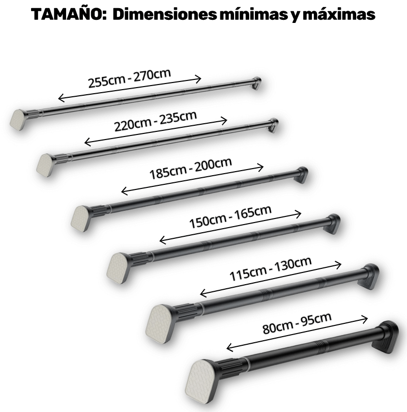 Percha ajustable multifuncional Quickneed ideal para espacios reducidos.